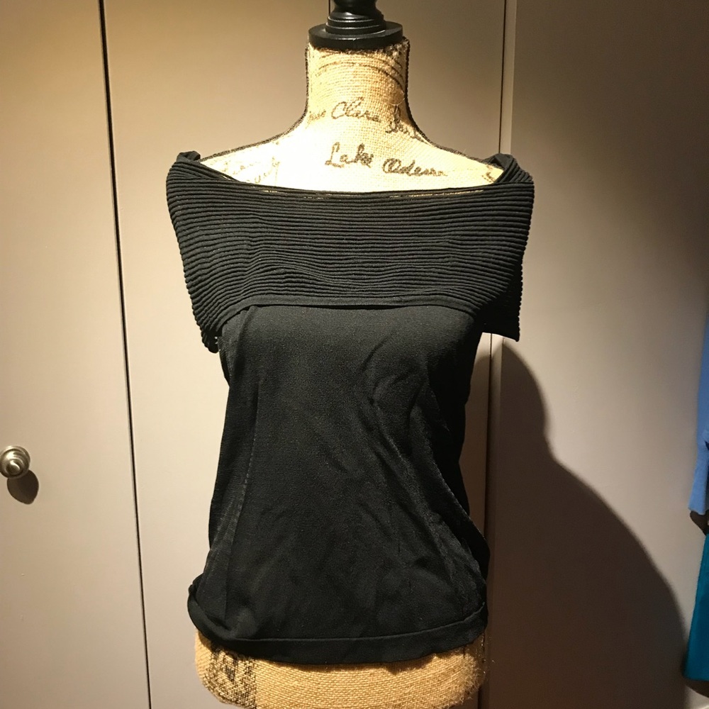 Off shoulder black top